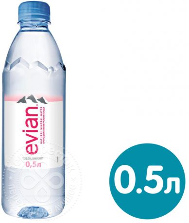Вода Evian минеральная столовая негазированная 500мл (упаковка 12 шт.)