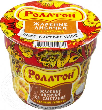 Пюре Роллтон картофельное с жареными лисичками 40г (упаковка 6 шт.)