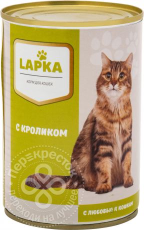 Корм для кошек Lapka с кроликом в соусе 415г (упаковка 6 шт.)
