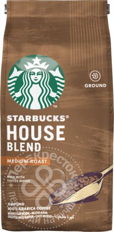 Кофе молотый Starbucks House Blend 200г (упаковка 6 шт.)