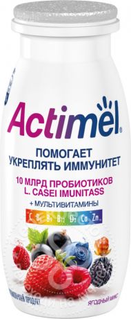 Напиток Actimel Мультивитамины Ягодный микс 2.5% 100г (упаковка 6 шт.)