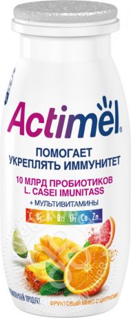 Напиток Actimel Мультивитамины Фруктовый микс с цитрусами 2.5% 100г (упаковка 6 шт.)