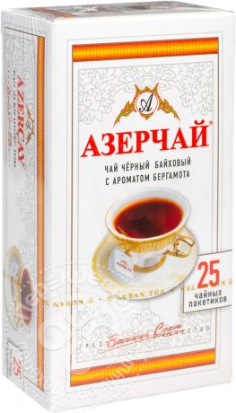 Чай черный Азерчай с ароматом бергамота 25 пак (упаковка 3 шт.)