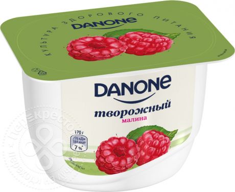 Продукт творожный Danone Малина 3.6% 170г