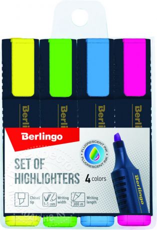 Набор текстовыделителей Berlingo Textline HL500 1-5мм 4 цвета