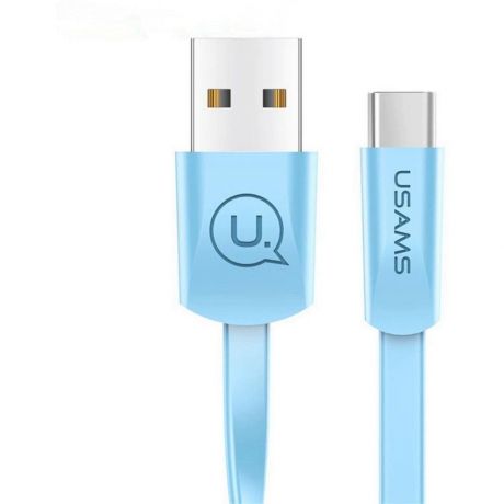 Кабель USB-Type C 1m голубой Usams U2 плоский