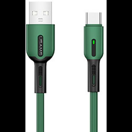 Кабель USB-Type C 1m темно-зеленый Usams SJ433 с индикатором