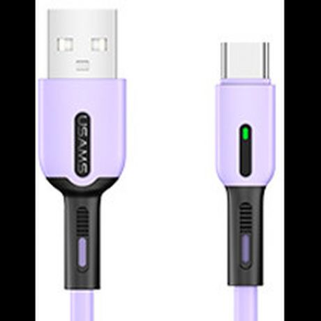 Кабель USB-Type C 1m фиолетовый Usams SJ433 с индикатором