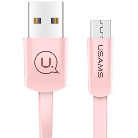 Кабель USB-MicroUSB 1m розовый Usams U2 плоский