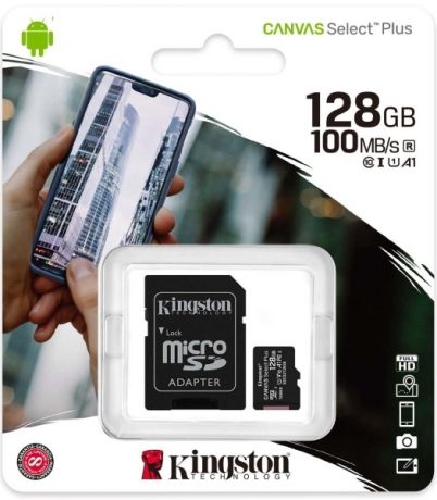 Kingston microSDXC Canvas Select Plus 128Gb SDCS2/128GB + адаптер