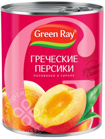 Персики Green Ray Греческие Половинки в легком сиропе 850мл