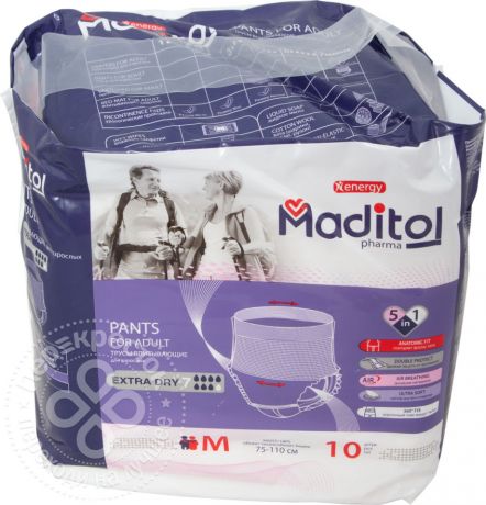 Подгузники-трусы Maditol для взрослых размер M 10шт