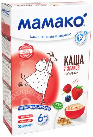 Каша Мамако 7 злаков с ягодами на козьем молоке 200г