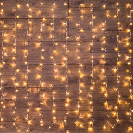 Гирлянда светодиодная Neon-Night Дождь 144 LED свечение теплое белое 1,5х1,5 м (235-036)