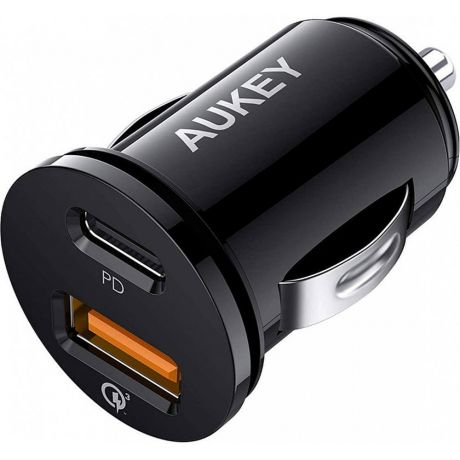 Автомобильное зарядное устройство Aukey CC-Y11 USB A + USB Type-C черное
