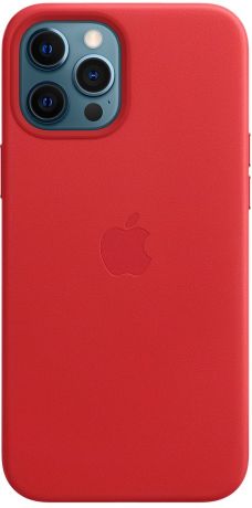 Клип-кейс Apple Leather Case with MagSafe для iPhone 12 Pro Max (красный)