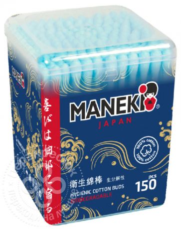 Палочки ватные Maneki Ocean 150шт