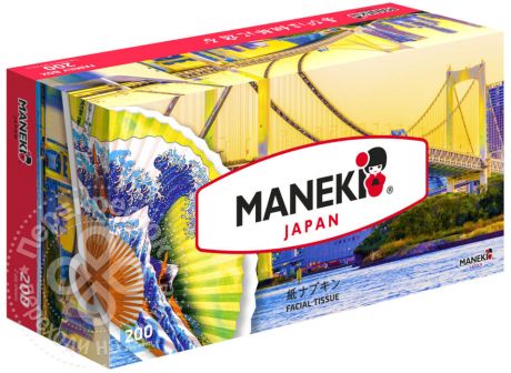 Салфетки бумажные Maneki Dream 2 слоя 200шт в ассортименте