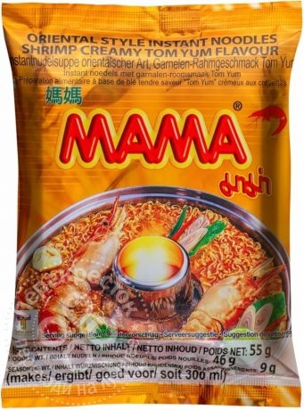 Лапша МАМА тайская со вкусом кремовый Том Ям 55г