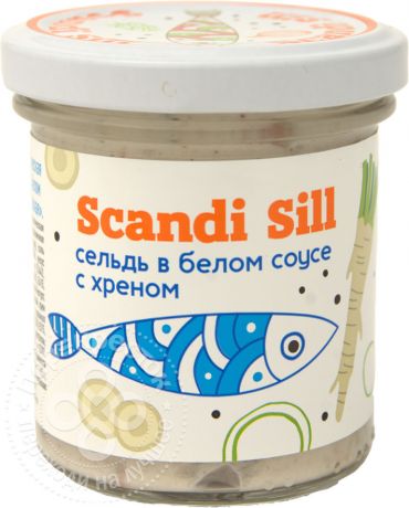 Сельдь Меридиан Скандинавская в белом соусе с хреном 150г