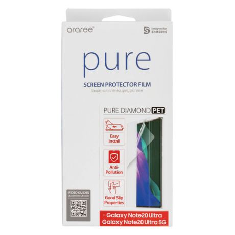 Защитная пленка для экрана SAMSUNG araree Pure Diamond для Samsung Galaxy Note 20 Ultra прозрачная, 1 шт [gp-tfn986kdatr]