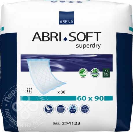 Пеленки одноразвовые Abena Abri-Soft Superdry 60*90см*30шт