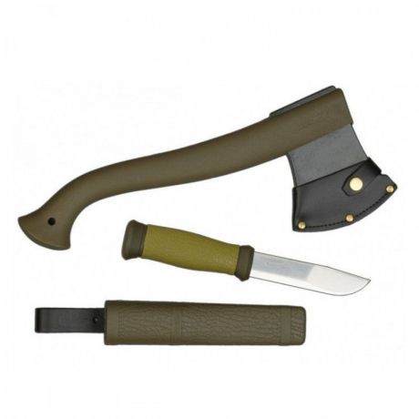 Mora OUTDOOR KIT MG, НОЖ OUTDOOR 2000 + ТОПОР AXE MG (черный, хаки)