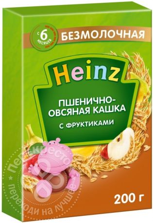 Кашка Heinz Пшенично-овсяная с фруктиками 200г (упаковка 3 шт.)