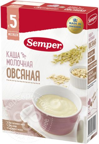 Каша Semper Овсяная молочная 200г (упаковка 3 шт.)