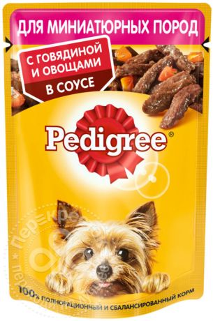 Корм для собак Pedigree с говядиной и овощами в соусе 85г (упаковка 24 шт.)