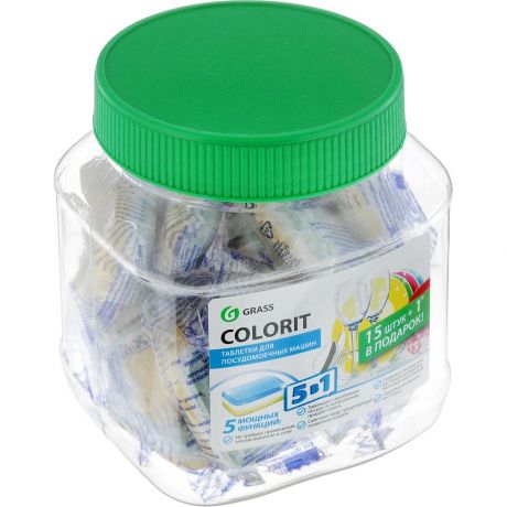 Glass Colorit таблетки для посудомоечной машины, 16 шт.