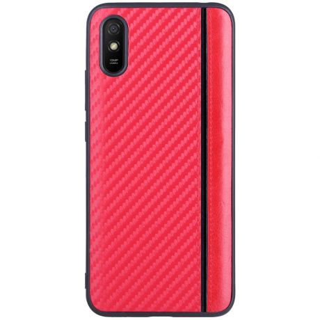 Чехол для Xiaomi Redmi 9A G-Case Carbon красная