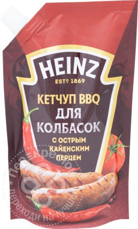 Кетчуп Heinz BBQ для колбасок с острым кайенским перцем 350г