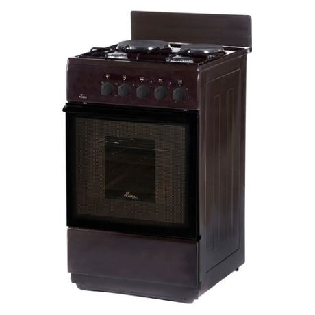 Газовая плита FLAMA RK 2201 B, электрическая духовка, без крышки, коричневый