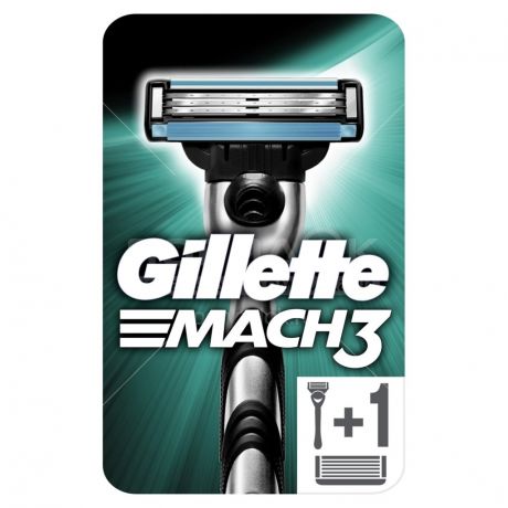 Станок для бритья мужской Gillette MACH + сменная кассета, 2 шт