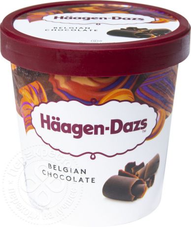 Мороженое Haagen-Dazs Пломбир шоколадный с Бельгийским шоколадом 20.7% 400г