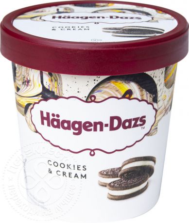 Мороженое Haagen-Dazs Пломбир с шоколадным печеньем 15.8% 386г