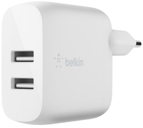 Сетевое зарядное устройство Belkin DUAL USB-A (белый)