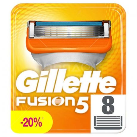 Сменные кассеты для бритья Gillette Fusion, 8 шт