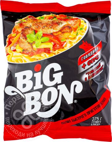 Лапша Big Bon со вкусом говядины+соус 75г