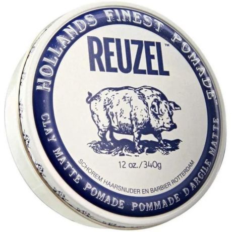 REUZEL Глина Clay Matte Pomade Hog, сильная фиксация, 340 г.