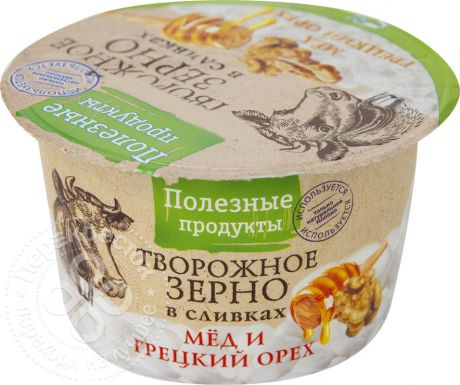 Творожное зерно Полезные продукты с медом и грецким орехом в сливках 5% 150г
