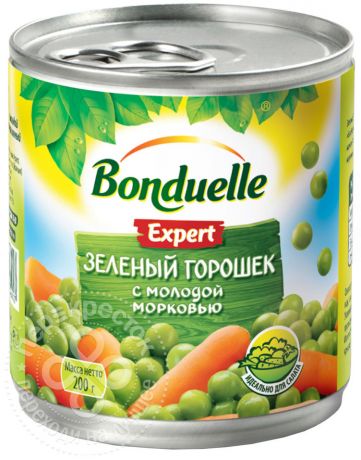 Горошек Bonduelle Expert зеленый с молодой морковью 200г