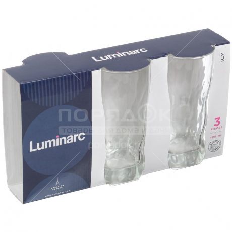 Стакан стеклянный Luminarc Icy G2764, 3 шт, 400 мл