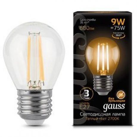 Упаковка светодиодных ламп Gauss Black Filament LED Globe E27 9W 2700K 105802109 x10