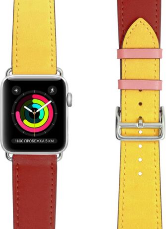 Ремешок Lyambda Maia для Apple Watch 38/40mm (красно-желтый)