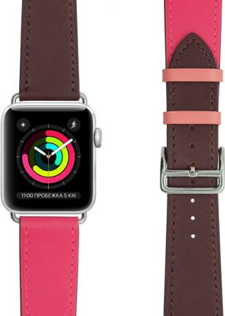 Ремешок Lyambda Maia для Apple Watch 42/44mm (коричневый, красный)