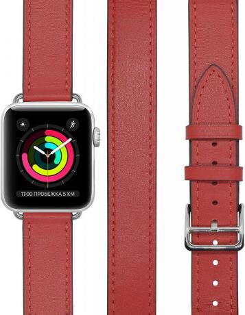 Ремешок Lyambda Meridiana для Apple Watch 42/44mm в два оборота (красный)