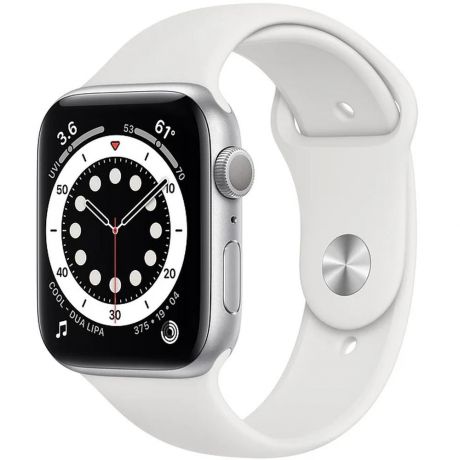 Умные часы Apple Watch Series 6 GPS 44mm Silver Aluminium Case with White Sport Band M00D3RU/A