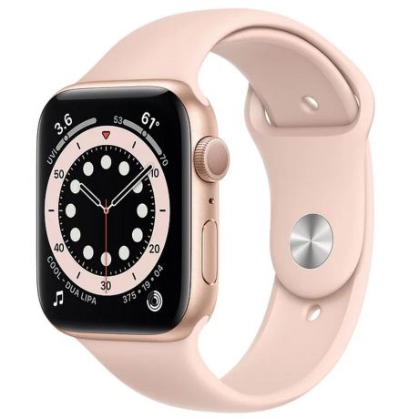 Умные часы Apple Watch Series 6 GPS 44mm Gold Aluminium Case with Pink Sand Sport Band M00E3RU/A